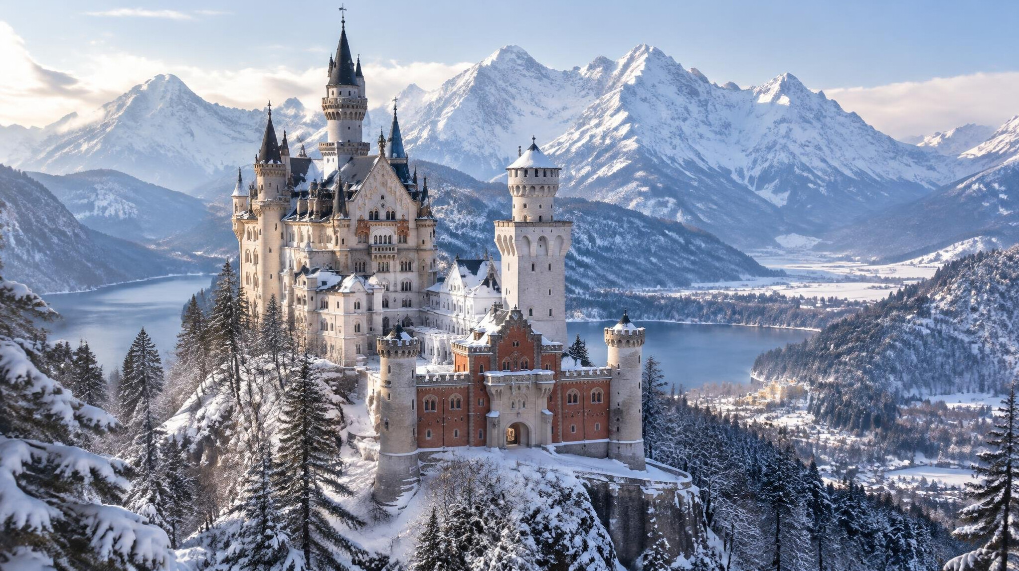 neuschwanstein castle winter view