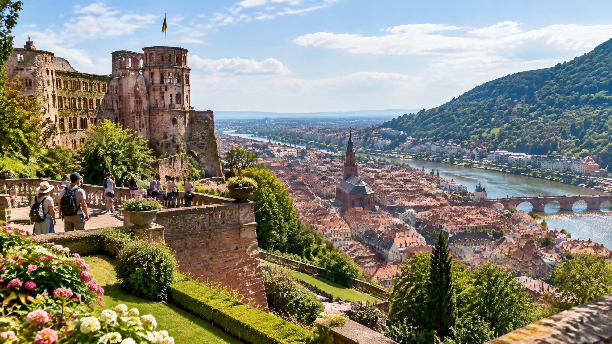 castle garden view